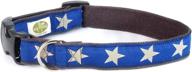 🌎 earthdog decorative hemp collar with star pattern - blue (medium) logo