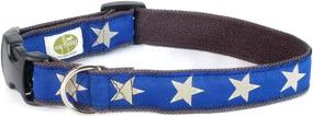 img 1 attached to 🌎 Earthdog Decorative Hemp Collar with Star Pattern - Blue (Medium)