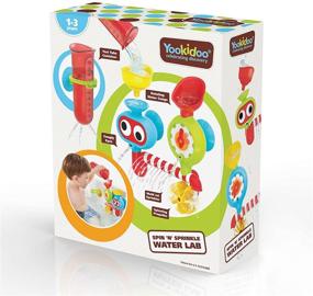 img 1 attached to Yookidoo Baby Bath Toy - Spin 'N' Sprinkle Water Lab - Toddler and Baby Bath Time Sensory Development Toy with Spinning Gear and Googly Eyes - Attaches to Any Size Tub Wall (1-3 Years)