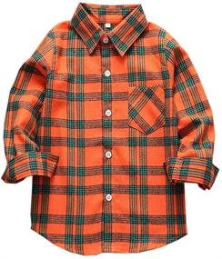 img 1 attached to 👚 Welity Plaid Flannel Button Down Shirt for Boys & Girls