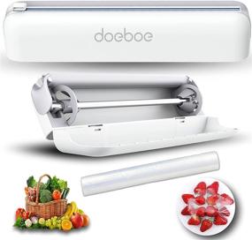img 4 attached to 🔪 Doeboe Plastic Wrap Dispenser with Cutter: Convenient Reusable Cling Film & Aluminum Foil Cutter Dispenser