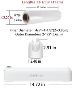 img 1 attached to 🔪 Doeboe Plastic Wrap Dispenser with Cutter: Convenient Reusable Cling Film & Aluminum Foil Cutter Dispenser