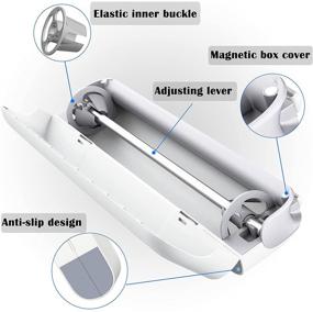 img 2 attached to 🔪 Doeboe Plastic Wrap Dispenser with Cutter: Convenient Reusable Cling Film & Aluminum Foil Cutter Dispenser
