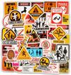 warning traffic stickers bumper luggage logo