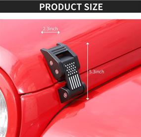 img 2 attached to Voodonala For Jeep JK US Flag Stainless Steel Hood Catch Latches For 2007-2017 Jeep Wrangler JK JKU