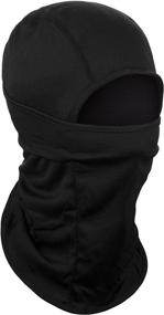 img 4 attached to 🏂 Black Balaclava - Adjustable Windproof Mask for Skiing, Cycling, Motorcycle Outdoor Sports Headwear