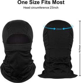 img 1 attached to 🏂 Black Balaclava - Adjustable Windproof Mask for Skiing, Cycling, Motorcycle Outdoor Sports Headwear