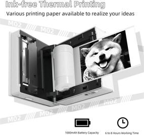 img 2 attached to 🖨️ Phomemo M02: Mini Wireless Bluetooth Thermal Printer for iPhone and Android - Portable Pocket Printer for Thermal Photos and Sticker Making