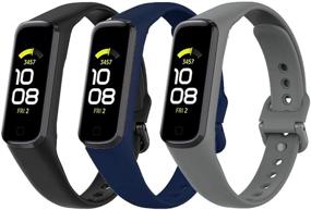 img 4 attached to 📱 Enhance Your Samsung Galaxy Fit2 Experience with 3 Pack Bands - Stylish and Comfortable Silicone Replacement Straps for Women and Men
