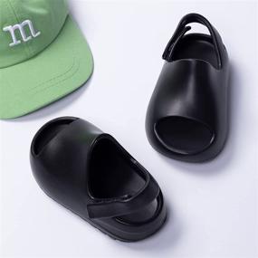 img 1 attached to 👦 Erhuoxz Toddler Little Kids Slides Sandals | Kid Summer Slippers for Boys and Girls - Slip On, Anti-slip, Lightweight Beach Pool Water Shoes, Ideal for Indoor and Outdoor Use