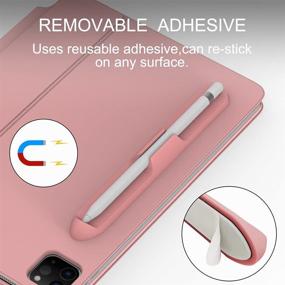 img 2 attached to 💖 LOVE MEI Silicone Apple Pencil Holder Sticker - Removable Magnetic Attach Accessory for iPad Stylus Pens (Pink)