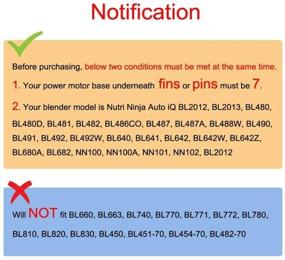 img 2 attached to 🔪 Ninja Blender Replacement Parts: 7 Fins Bottom Blade & 1 Gasket Rubber for Nutri Ninja Auto iQ BL482 BL642 NN102 BL682 BL2013
