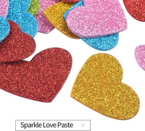 img 1 attached to 💖 Assorted Size Self-Adhesive Glitter Heart Shape EVA Foam Stickers - 200 Pieces for Kid's Arts, Crafts, and Home Decoration