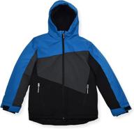 boys arctic quest windproof and water resistant insulated hooded winter snow and ski jacket logo