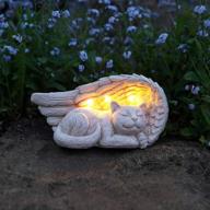 🐾 lewis&amp;wayne cat pet memorial stones gifts: remembrance sympathy ornament with solar light and grave markers - cat statue garden decor outdoor. logo