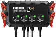 🔋 noco genius2x4 smart charger: 4-bank, 8-amp (2-amp per bank), fully-automatic battery charger & maintainer for 6v and 12v batteries. includes trickle charging, desulfator, and temperature compensation logo