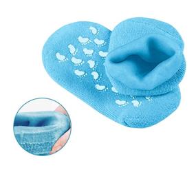 img 2 attached to 👣 Pinkiou Spa Moisturizing Gel Socks for Dry Feet Ankles Cracked Heel Repair with Essential Oils & Vitamins - Skin Care Treatment to Soften Feet Booties Pedicure (Blue, Unisex)