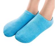 👣 pinkiou spa moisturizing gel socks for dry feet ankles cracked heel repair with essential oils & vitamins - skin care treatment to soften feet booties pedicure (blue, unisex) logo