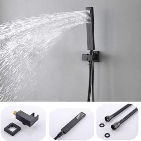 img 1 attached to 💦 Experience Ultimate Luxury with Enga 16 inch LED Rain Shower Head System: Includes Handheld, Thermostatic 3 Way Valve, 6 Body Spray and Shut-off Feature for Unparalleled Comfort and Convenience