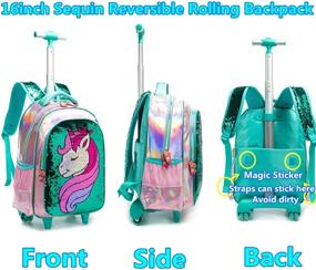 img 1 attached to Rolling Backpack Рюкзаки Unicorn Reversible