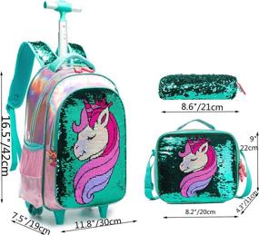 img 3 attached to Rolling Backpack Рюкзаки Unicorn Reversible