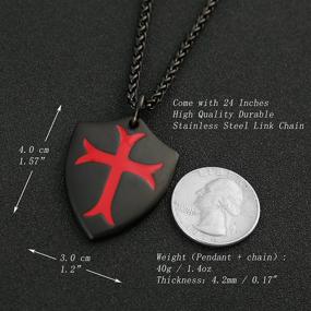 img 1 attached to 🏰 Стильный рыцарь-тамплиерский крест Joshua Мужская ювелирка от HZMAN: Класс превыше всего!