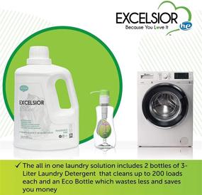 img 1 attached to Biodegradable, Phosphate-Free concentrated laundry detergent - Excelsior 3L (2-pack) for Standard and High Efficiency washers - Eco Bottle, Unscented, Solvent-Free Cleaner