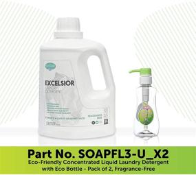 img 3 attached to Biodegradable, Phosphate-Free concentrated laundry detergent - Excelsior 3L (2-pack) for Standard and High Efficiency washers - Eco Bottle, Unscented, Solvent-Free Cleaner