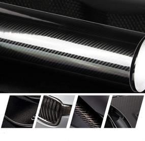img 3 attached to 🚗 DIYAH 3D High Gloss Black Carbon Fiber Vinyl Car Wrap Film - Bubble Free & Air Release Technology with Tools (12" x 60" / 1 FT x 5 FT)