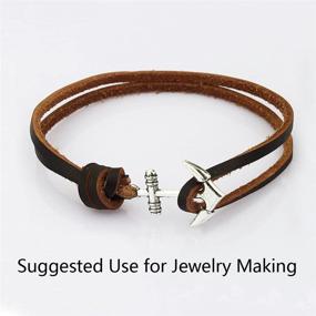 img 2 attached to 🍫 LolliBeads (TM) 3mm Genuine Dark Brown Espresso Flat Leather Strip Cord String for Braiding - 5 Yards