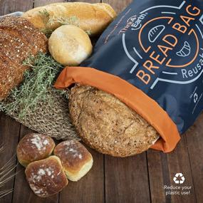 img 3 attached to 🍞 Think4earth Linen Bread Bag - Reusable Freezer Bread Bag for Homemade Bread Maker Gift Giving - Bread Container for Sourdough Loafs Storage, Large Bread Bags with Double Lining for Homemade Bread