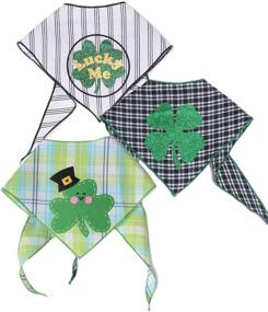 img 4 attached to St. Patrick's Day Dog Bandanas: Trendy Designer Applique for Medium to Large Sized Dogs (100% Cotton)