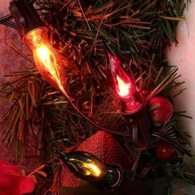 img 2 attached to 🎃 Halloween E12/C7 Candle String Lights - 10ft, 10 Bulbs Flame Lights in Orange, Purple, and Green for Spooky Indoor and Outdoor Decoration - Flickering Amber Flames, Ideal for Fairy Gardens