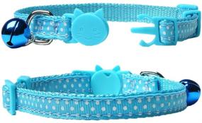 img 1 attached to 🐱 6-Piece Set of Colorful Nylon Breakaway Cat Collars with Bells - EXPAWLORER Wave Point Adjustable Safety Pet Collars