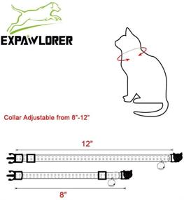 img 3 attached to 🐱 6-Piece Set of Colorful Nylon Breakaway Cat Collars with Bells - EXPAWLORER Wave Point Adjustable Safety Pet Collars