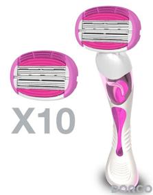 img 3 attached to 🪒 Dorco Shai 6 - Value Pack Shaving System with 10 Cartridges + 1 Handle - Six Blade Razor