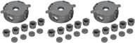 📦 round weatherproof box, five 1/2 or 3/4 in. threaded outlets, gray (three pack) - durable outdoor electrical junction box logo