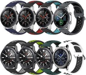 img 4 attached to 📱 Премиум 8Pack Заменяемые Ремешки для Samsung Galaxy Watch 46мм, Gear S3 и Garmin Vivoactive 4 - 22мм Дышащие силиконовые ремни