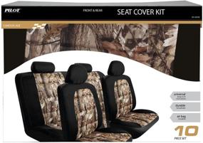 img 1 attached to 🚗 Enhance Your Drive with Pilot Automotive SC-5025E Black 10-Piece Camo Mesh Seat Cover