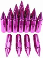 extended pack of 20 purple mostplus racing wheel spiked lug nuts, 60mm m12x1.5 size логотип