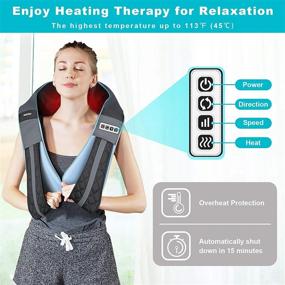 img 2 attached to Ultimate Shiatsu Back Neck Massager with Heat - PerkyPack Deep Tissue Kneading for Full Body Relaxation at Home, Office, or Car - Perfect Gift for Women, Men, Mom, and Dad