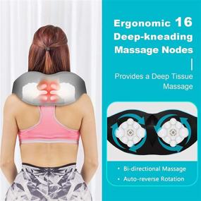 img 3 attached to Ultimate Shiatsu Back Neck Massager with Heat - PerkyPack Deep Tissue Kneading for Full Body Relaxation at Home, Office, or Car - Perfect Gift for Women, Men, Mom, and Dad