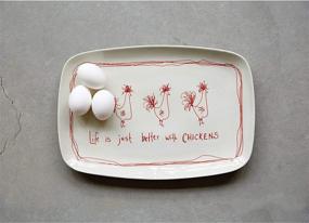 img 3 attached to Enhance Your Dining Experience 🍽️ with the Creative Better Chickens Stoneware Platter