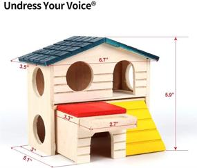 img 1 attached to Undress Your Voice Wooden Hideout House: Two Layer Hut for Small Pets - Promoting Natural Instincts, Eco-Friendly & Pet-Safe with Large Lookout Holes