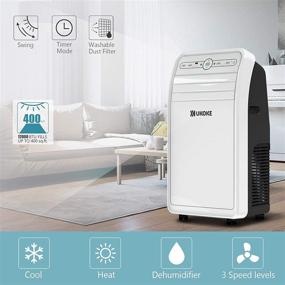 img 3 attached to 🌬️ Ukoke USPC01W Smart WiFi Portable Air Conditioner: Alexa & Mobile App Control, 12000BTU, 4-in-1 AC Unit (Cool, Heat, Dehumidifier & Fan), 400 Sq. ft Coverage, White