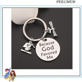 img 1 attached to 🎓 FEELMEM Graduation Cap Keychain: A Meaningful Gift for Graduates, Celebrating Divine Favor