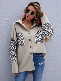 img 2 attached to Zooody Oversized Leopard Contrast Boyfriend