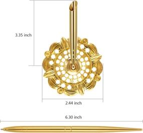 img 3 attached to 🖋️ Gold Style Hollow Round Pen Holder Set - Perfect for Wedding, Bridal & Engagement Guests Book, Valentine's Day Favor