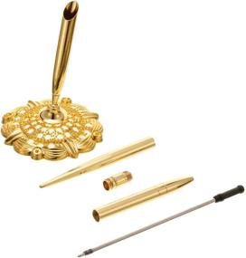 img 1 attached to 🖋️ Gold Style Hollow Round Pen Holder Set - Perfect for Wedding, Bridal & Engagement Guests Book, Valentine's Day Favor