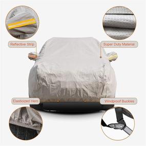 img 2 attached to 🚗 Coverado Thick Shell Car Cover: Waterproof, Windproof, Snowproof - All Season Weather-Proof Protection for Full Size SUVs (180"-195")